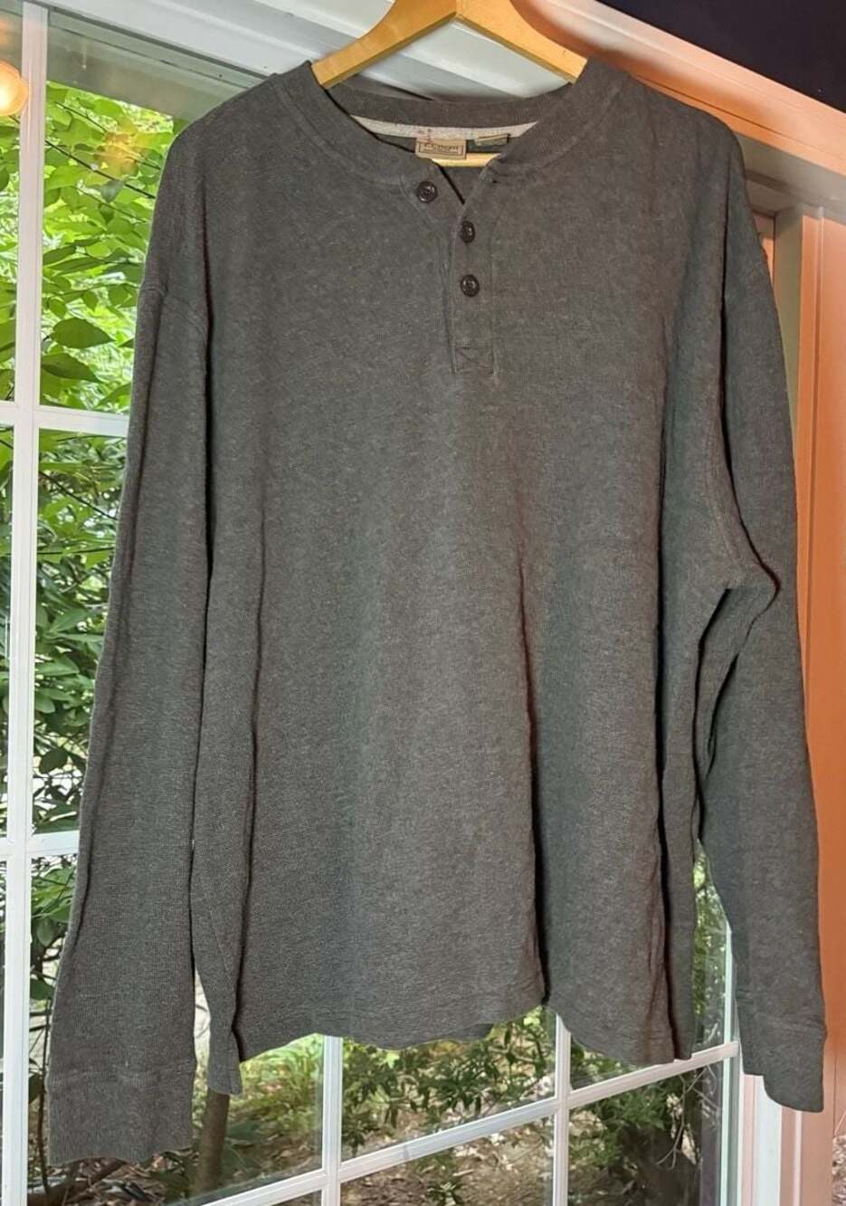 L.L. Bean Men's Long Sleeve Henley Gray